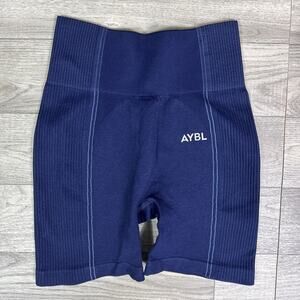 AYBL Mid Rise 5" Inseam Seamless Shorts Navy Blue sz XS